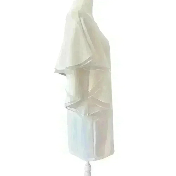 BCBG Maxazria Women’s Dress Size 2 White Ruffle Sleeve LWD Bride - Picture 4 of 11